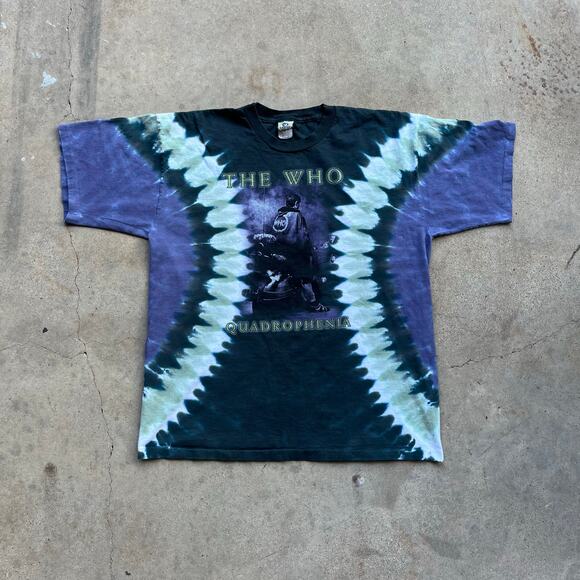 Vintage 2003 The Who Quadrophenia Tie Dye Liquid Blue T-Shirt XL - Picture 1 of 5